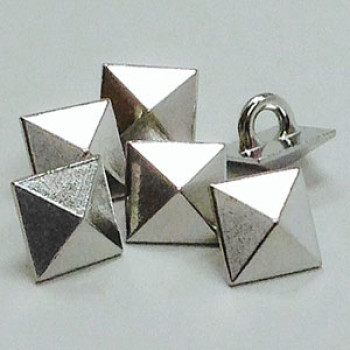 M-11618 - Silver Pyramid Button, 9mm x 9mm